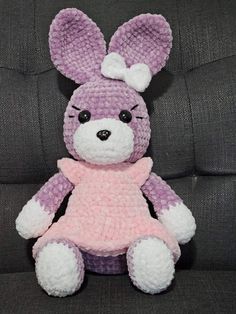 Great looking Bunny in a pink dress. Very soft and lovely. it's a 12 inch tall.