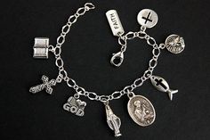 Saint Aloysius Bracelet. Catholic Bracelet. St Aloysius Charm Bracelet. Patron Saint Bracelet. Christian Jewelry. Religious Bracelet. by GatheringCharms from Gathering Charms by Gilliauna. Find it now at https://ift.tt/1UdC84w! Saint Peregrine, St Peregrine, Catholic Bracelet, Bracelet Styles, Handmade Charm Bracelets, Catholic Necklace, Angel Bracelet, Christian Bracelets, Catholic Jewelry