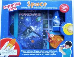 the space adventure book is in its box