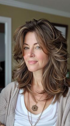 Layered Haircuts: 26 Gorgeous Styles for Women Layered Haircuts For Medium Hair, Haircuts For Medium Hair, Long Hair With Bangs, Trending Haircuts, Long Layered Hair, Haircuts For Long Hair, Medium Hair Cuts, Long Hair Cuts, Medium Length Hair Cuts