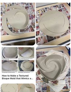 how to make a textured bisque mold that mimics the paper mache