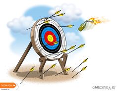 an arrow hitting in the center of a target with many arrows coming out of it