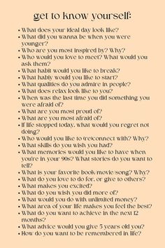 Journal To Know Yourself, Journal Prompts To Know Yourself Better, Journal Prompts For September, How To Feel Grounded, Get To Know Yourself Journal, Things To Do To Better Yourself, Prompts To Get To Know Yourself, Fun Journaling Prompts, Getting To Know Yourself Questions