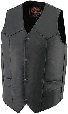 MILWAUKEE LEATHER MEN'S BLACK LEATHER CLASSIC SNAP FRONT VEST - SANM MILWAUKEE LEATHER MEN'S BLACK LEATHER CLASSIC SNAP FRONT VEST - SANM Brand New!  Premium Quality Heavy Duty Leather Vest Now on Sale!  MSRP $189.99 Milwaukee Leather Men's Black Leather Vest  Made of Premium Buffalo 1.2-1.3mm Thick Leather Classic Four Snap Front Look Two Lower Front Coin Pockets Plain Side Styling For a Clean Look Single Panel Back Ideal for Club Patches Built in Dual Side Concealed Weapon & Ammo Pocket Ample Fitted Leather Vest For Business, Fitted Black Leather Vest, Classic Black Leather Vest, Black Leather Vest, Cloth Tape, Mens Black Leather, Leather Vest, Vest Dress, Milwaukee