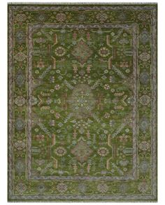 Hand Knotted Green and Silver Traditional Multi Size Antique Wool Area Rug - The Rug Decor Green Rug Bedroom, Green Rug Living Room, Green And Silver, 4x6 Area Rugs, 6x9 Area Rugs, 5x7 Area Rug, 9x12 Area Rugs, Big Rugs, Silver Rug