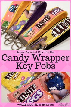 candy wrapper key fobs that are easy to make and fun for kids