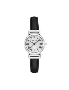 Anne Klein Black&Silver-Tone Classic Leather Strap Watch Watch With Leather Strap, Leather Strap Watch, Roman Numeral, Roman Numerals, Polish Jewelry, Classic Leather, Black Watch, Minerals Crystals, Anne Klein