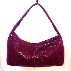 Kate Landry Wine Snakeskin Suede Leather Shoulder Bag Dimensions 14”By8”By4” Condition New No Damage Burgundy Shoulder Hobo Bag With Zipper Closure, Leather Party Bag With Snap Closure, Burgundy Evening Bag With Zipper Closure, Burgundy Textured Leather Shoulder Bag, Burgundy Textured Leather Shopping Bag, Burgundy Textured Leather Bag For Evening, Burgundy Textured Leather Evening Bag, Burgundy Textured Leather Tote Shoulder Bag, Burgundy Bags With Snap Closure