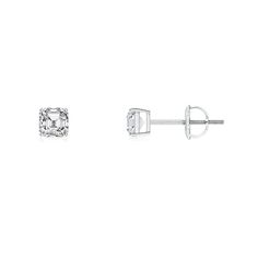 These classic solitaire diamond stud earrings in platinum have a timeless and distinctive appeal. The prong-set Asscher-cut diamonds steal the spotlight with their unique step-cut facets and brilliance. Diamond Jewelry Earrings, White Diamond Earrings, Asscher Cut Diamond, Solitaire Studs, Asscher Cut, Solitaire Diamond, Diamond Stud Earrings, Diamond Stud, Fine Jewellery Earrings