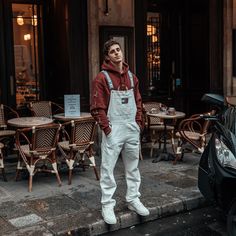 Dungarees Street Style, Mens Overalls Outfits, Overalls Outfit Men, Overalls Men Fashion, Dungaree Outfit, Men's Dungarees, Tommy Hilfiger Shop, 5d Mark Iv