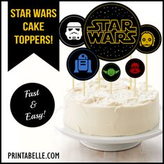 a star wars cake topper is on a plate