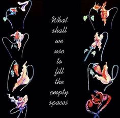 the words what shall we use to fill the empty spaces are painted on black paper