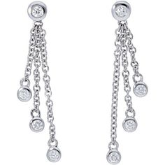 Sofer Jewelry - Bezel Diamond Drop Earrings in 14K White Gold Platinum Dangle Earrings For Anniversary, Elegant Cubic Zirconia Earrings With Bezel Setting, Anniversary Polished Dangle Earrings, Anniversary Dangle Earrings With Polished Finish, Elegant Bezel-set Earrings For Anniversary, Diamond White Bezel Set Earrings For Formal Occasions, White Gold Dangle Diamond Earrings For Formal Occasions, Elegant Bezel Set Earrings For Anniversary, White Gold Dangle Earrings With Polished Finish