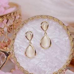 HANDMADE ITEM Main Stone: opal/cz /gold plated ADJUSTABLE RING Gold Alloy Earrings For Anniversary, Gold Alloy Anniversary Earrings, Alloy Drop Crystal Earrings For Wedding, Elegant Alloy Clip-on Earrings For Party, Wedding Alloy Crystal Drop Earrings, Gold Alloy Crystal Earrings For Pierced Ears, Elegant Alloy Earrings As Gift, Elegant Alloy Earrings For Gift, Formal Gold Alloy Earrings