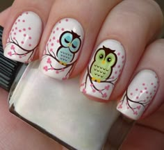 Películas de Unha Bird Nail Art, Nailart Tutorial, Animal Nail Art, Animal Nails, Nails For Kids, Cute Nail Art