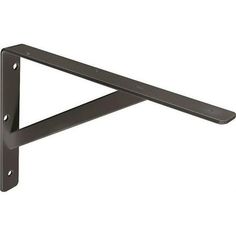 a black metal shelf bracket on a white background