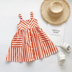 18months-6years Toddler Girl Dresses Children's Clothing Girl Dress 2022 Summer New Style Children's Suspender Striped Dress Wholesale Wholesale Childrens Clothes Girls, Kids Designer Dresses, Baby Frocks Designs, Childrens Dress, Girls Stripes, Girls Dresses Summer