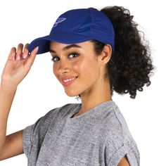 ST. LOUIS BLUES DAVID AND YOUNG PONYFLO LADIES HAT - ROYAL Hat David and Young St Louis Blues, Post Workout, Mesh Fabric, Panel Siding, Hats For Women, Moisturizer, Blue