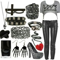 Cool outfit Rocker Clothes, Funny Girl Musical, Love Outfits, Edgy Outfit, Goth Scene, Amazing Clothes, Outfits Polyvore, Funny Girl