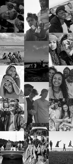 black and white collage of people posing for pictures