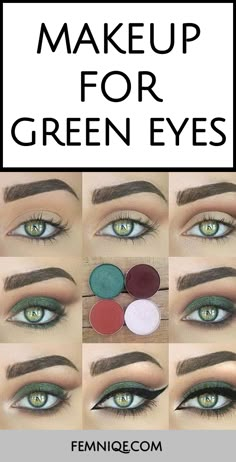 Looks For Green Eyes, Makeup Looks For Green Eyes, Smink Inspiration, Makijaż Smokey Eye, Makeup Tricks, Hazel Eyes, Makeup For Green Eyes, Eye Make, Eye Makeup Tutorial