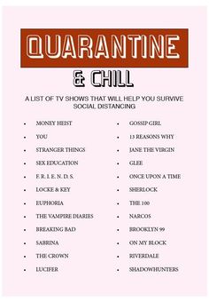 the list for quaranine and chilli is shown in red, white and black