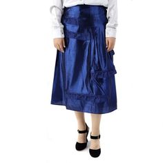 Burberry Ladies Bottoms. Fashion category: Skirts. SKU: 4068531. Color: Bright Navy. Burberry Bright Navy Ruffle Detail Lame Skirt. The softly gathered fabric is detailed with ruffled panels and is lined in smooth silk. Materials - Outer: 61% Silk, 39% Polyester. Made in Italy. Size: 6.  Color: Blue. Blue Full Skirt With Ruffles, Blue Ruffled Midi Skirt, Galaxy Skirt, Short Summer Skirts, Short Pencil Skirt, Gathered Fabric, Burberry Models, High Waisted Pleated Skirt, Pencil Skirt Black