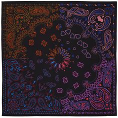 Inspired by four vintage bandanas, this printed scarf is a unique spin on the iconic, paisley style in eclectic contrast tones. Knot it around your neck to bring a touch of colour to pared-back looks. 100% Silk Twill Made in Itlay 130 x 130cm (Large) Vintage Bandana, Paisley Fashion, Leopard Scarf, Fringe Shawl, Crochet Fringe, Triangle Shawls, Printed Scarf, Tassel Scarf, Silk Shawl