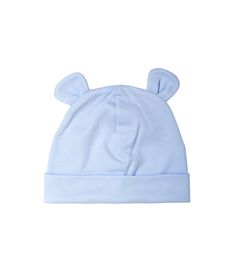 Your little boy's head will always stay warm and soft with this adorable bear ears infant hat made of the softest 100% Pima cotton FEATURES Blue color Fitted style Made of 100% Peruvian Pima Cotton, one of the softest fabrics in the world Machine wash cold (gentle cycle); tumble dry low Smiley Baby, Infant Beanie, Baby Boy Bear, Baby Boy Hat, Infant Hat, Newborn Beanie, Newborn Baby Hats, Baby Boy Hats, Blue Bear