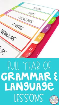 the full year of english and spanish language lessons with text overlays that reads, full year of