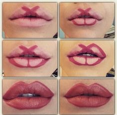 Teknik Makeup, Halloweenský Makeup, Mekap Mata, Fuller Lips, Make Up Tutorials, Lip Makeup Tutorial, Smink Inspiration, Lip Contouring