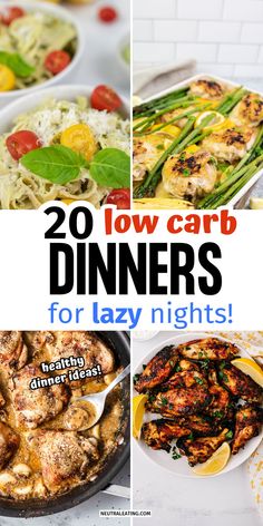 High Protein Low Carb Dinner Meals! Easy Healthy Weeknight Dinner Recipes. Chicken With Cream Of Chicken, Quick Healthy Dinner Recipes, Low Carb Dinner Ideas, Low Carb Dinner Chicken, Low Carb Dinners, Quick Dinner Recipes Healthy, Cheesy Baked Chicken, Weeknight Dinner Recipes, Healthy Low Carb Dinners