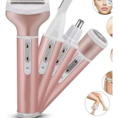 Rechargeable Eyebrow Trimmer & Facial Hair Remover for Women, 4 IN 1 Eyebrow Razor and Painless Hair Remover, Eyebrow Lips Nose Body Facial Hair Removal for Women (Rose Gold) Facial Hair Removal For Women, Nose Hair Removal, Facial Hair Remover, Body Shaver, Hair Removal Women, Hair Shaver, Eyebrow Razor, Nose Hair Trimmer, Eyebrow Trimmer