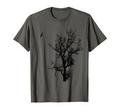 PRICES MAY VARY. For those into: trees, nature, winter, bird, migration, branches, ecology A lonely bird in flight towards a leafless tree. Winter, barren, branches. Apparel for those who find meaning in this design. Lightweight, Classic fit, Double-needle sleeve and bottom hem Leafless Tree, Competition Cheer, Bird Migration, Hiking Nature, Father Shirts, Bird Watcher, Vneck Tshirt Women, Women Hoodies Sweatshirts, She Said