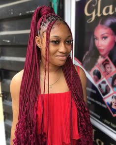 Knotless Box Braids Maroon, Red Box Braids With Curly Ends, Color 99j Knotless Braids, Burgundy And Red Braids, Red Hair Box Braids, Maroon Knotless Braids With Curls, Burgundy Micro Braids, Dark Red Knotless Braids With Curls, Maroon Braids With Curls