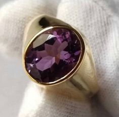 (eBay) Material: 14k Yellow Solid Gold. Classic Amethyst Signet Ring As Gift, Classic Amethyst Signet Ring For Gift, Luxury 14k Stamped Amethyst Ring As Gift, Mens Engagement Ring, Aqeeq Ring, Theme Nature, Diamond Color Grade, Artisan Rings, Mens Engagement