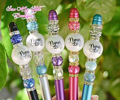 Beaded Pen/NURSE LIFE Pen/Pens/gift for Nurse/Gift for Coworkers/Many Colors Pens/gift Pen/Nurse Pen These Pens for Nurses are so pretty! The perfect gift for a wonderful Nurse in your life! These pens make unique gifts and a fun to collect and have on your desk or at hand to use when you need a good writing pen! They are nice quality metal Barrel and refillable. Each Pen is unique in that different bead variations are used. Please choose in Options above Pen Barrel color and between Sets or Sin Assorted Beaded Craft Supplies For Gifts, Bearable Pens, Pokey Tool, Best Writing Pen, Diy Pens, Pen Obsession, Chic Decor Diy, Office Coworker Gifts, Bead Pens