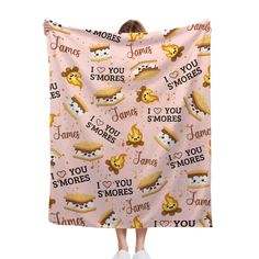 i love you smores hooded blanket