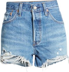 Levi's® 501® Original Cutoff Shorts | Nordstrom Levi 501 Shorts, Denim Shorts Style, Levis 501 Original, Neutral Style, Cutoff Shorts, Style Blogger, Short Dresses Casual, Levi’s 501, Levi's 501