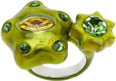 Hand-enameled recycled pewter ring in green. Graphic with bezel-set Swarovski crystals at face. Supplier color: Lime multi Pewter Ring, Funky Rings, Quirky Jewelry, Usa Jewelry, Jewelry Bag, Bag Handmade, Enamel Jewelry, Star Shape, Jewelry Bags