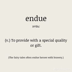 the words endue are in black and white