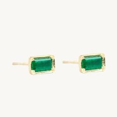 Leone Emerald Earrings | Fine Jewelry | Catbird Gold Tsavorite Gemstone Earrings, Gold Tsavorite Earrings Fine Jewelry, Yellow Gold Emerald Cut Gemstone Earrings, Fine Jewelry Yellow Gold Emerald Earrings, Fine Jewelry Yellow Gold Earrings With Emerald, Fine Jewelry Emerald Earrings In Yellow Gold, Emerald Gemstone Earrings In Yellow Gold, Emerald Jewelry In Yellow Gold With Matching Earrings, Fine Emerald Earrings For May Birthstone