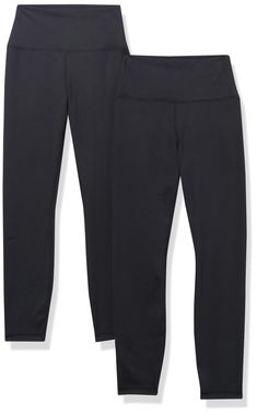 PRICES MAY VARY. High-rise legging with 4 1/2" waistband for full coverage, tummy control, and slimming compression. Contender Luxe is fit for ultimate versatility and everyday comfort. It's a moisture wicking and double-knit fabric for added coverage, with a brushed finished that makes it soft, smooth and extra cozy. Elastic-free waistband won't dig in, providing lasting comfort even on the longest days. Pack includes two leggings, each with a flattering fitted silhouette. High-rise silhouette Ankle Leggings, Double Knit, High Rise Leggings, Fitted Silhouette, Double Knitting, Moisture Wicking, Knitted Fabric, Knit Fabric, High Rise