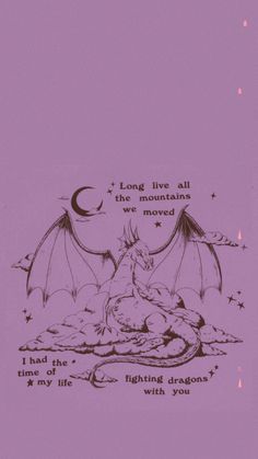 a purple background with an image of a dragon and the words long live all the mountains we move