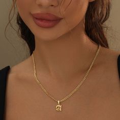 Personalize your own necklace with your initial, or surprise them with a customized gift. Gothic Letters, Gothic Font, 18k Gold Chain, Single Letter, Rose Gold Metal, Cuban Chain, Letter Necklace, Precious Jewelry, Personalized Necklace