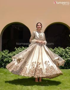 Pakistani Anarkali Dress with Embroidery Online Front Look Pakistani Anarkali Dress, Nameera By Farooq, Pakistani Anarkali, Bridal Anarkali Suits, Bridal Anarkali, Engagement Gown, Anarkali Frock, Pakistani Lehenga, Classical Dress