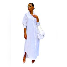 Beautiful Duster Dress Can Be Worn As A Duster Or Dress. Shipped From Smoke Free Pet Friendly Home. Straight Clothes, Dress Sleeve Length, Collared Shirt Dress, Maxi Shirts, Dress Sleeve Styles, Casual Long Sleeve Shirts, Maxi Shirt Dress, Solid Color Shirt, Loose Outfit