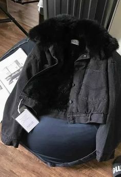 Stay warm and stylish with our Wool Inside Fur Plush Neck Crop Women Denim Jackets. The wool interior and fur plush neck provide maximum comfort, while the crop design adds a trendy touch. Perfect for any casual or dressy occasion, this denim jacket is a must-have for any fashion expert. Designed by 4COLORDRESS Winter Denim Jacket With Faux Fur Trim, Casual Black Fur Coat With Faux Fur Lining, Casual Denim Jacket With Faux Fur Trim For Winter, Trendy Fur Coat With Pockets For Cold Weather, Casual Black Faux Fur Coat, Casual Fluffy Fur Coat For Cold Weather, Casual Black Winter Fur Coat, Casual Denim Jacket With Faux Fur Lining For Winter, Casual Black Fur Coat For Cold Weather