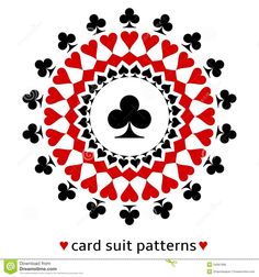 a card suit pattern with hearts and spades in the center on a white background