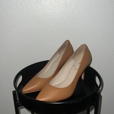 Perfect For Office Jobs New Without Box Casual Brown Court Shoes For Office, Chic Brown Court Shoes For Spring, Brown Almond Toe Court Shoes For Spring, Brown Low Heel Synthetic Heels, Brown 4-inch Heel Court Shoes For Spring, Spring Brown Court Shoes Medium Width, Office Jobs, Shoes Office, Office Job